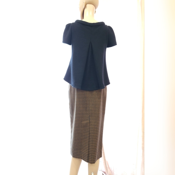 2016 ISA ARFEN 100%Virgin Wool Plaid Elegant Pencil Skirt - Picture 3 of 16